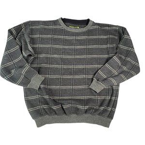 VTG Knights Of The Roundtable Size L‎ Gray Houndstooth Crewneck Pullover